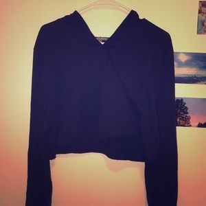 Dark never lightweight crop top hoodie